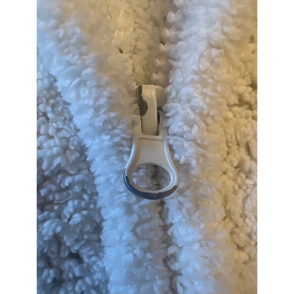 Sarah McKenzie 2X White Textured Knit Zip Cardigan Sweater Cottage Nautical - Picture 4 of 6